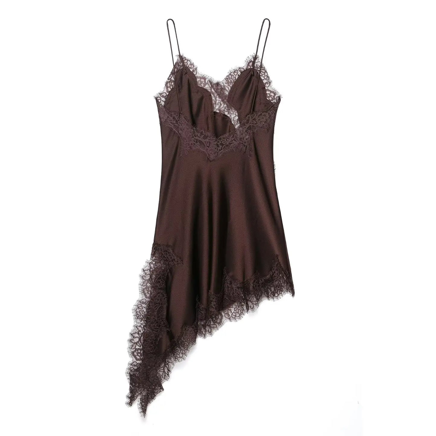 The Amélie Lace Satin Mini Dress
