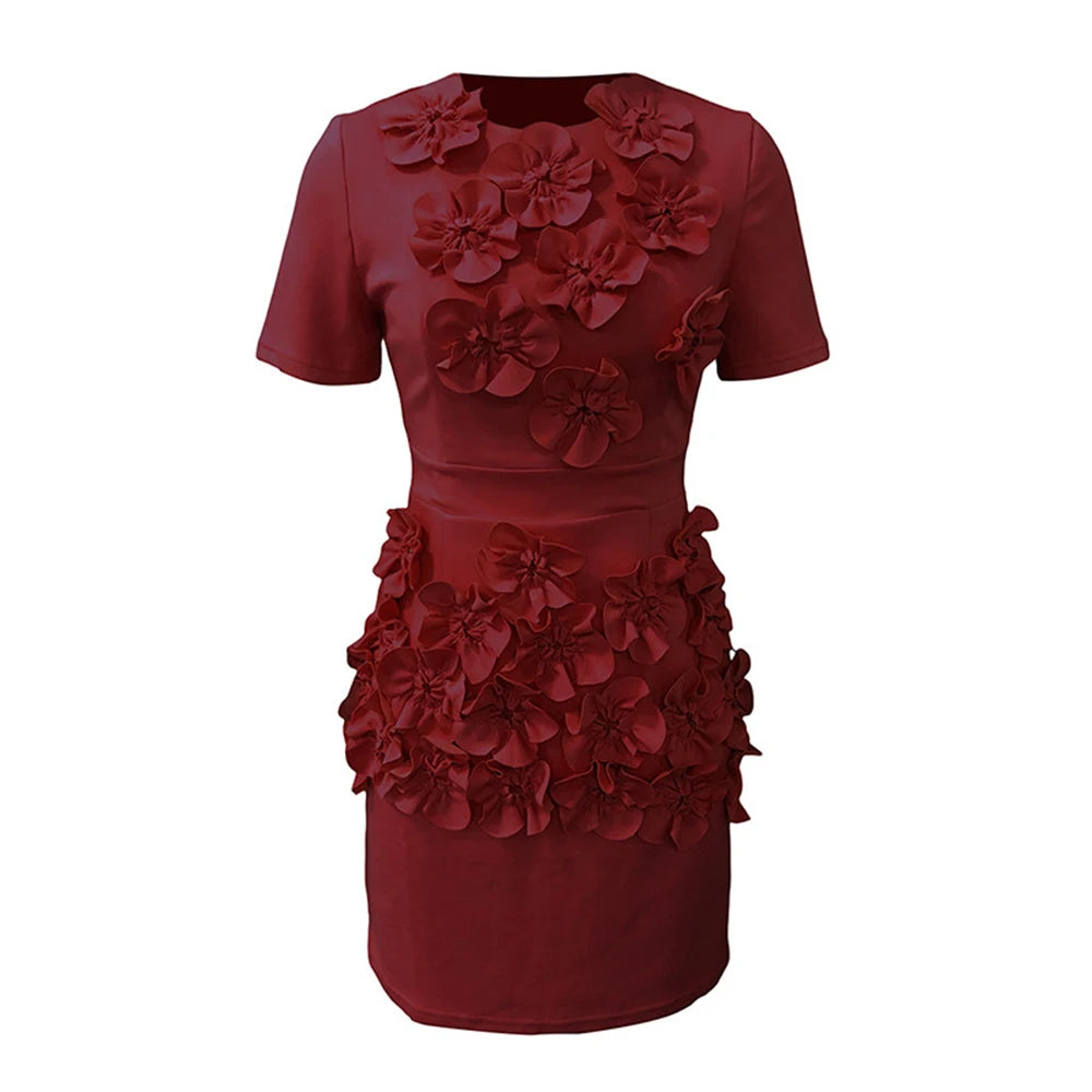 The Amaranth Appliqué Dress