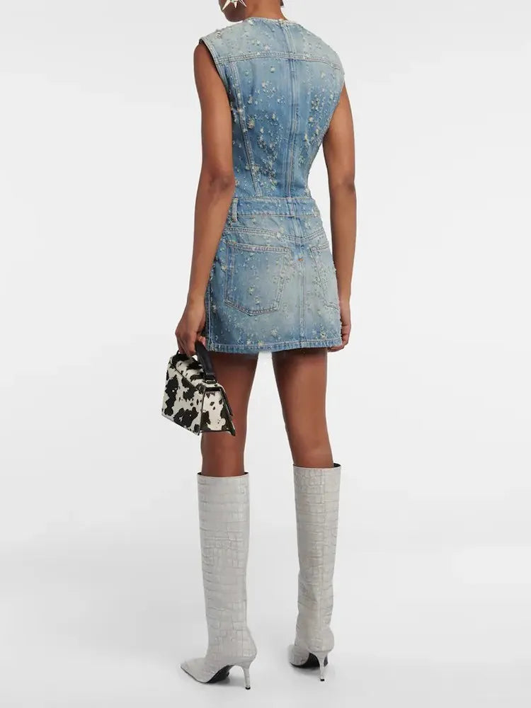 The Marlowe Cutout Denim Dress