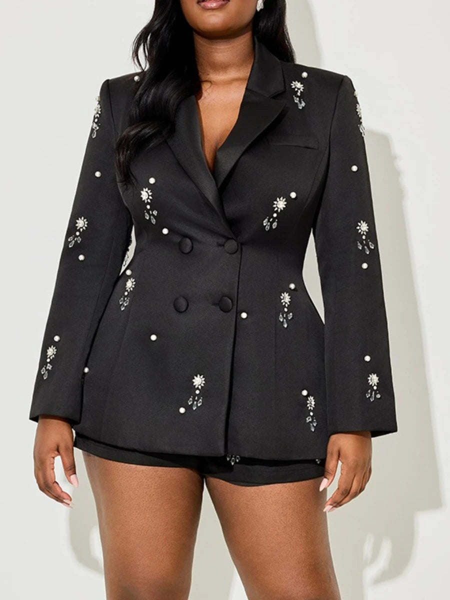 The Étoile Beaded Ruffle Blazer from the Boss Energy at Lavishly Me