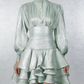 The Emerald Élan Ruffle Dress