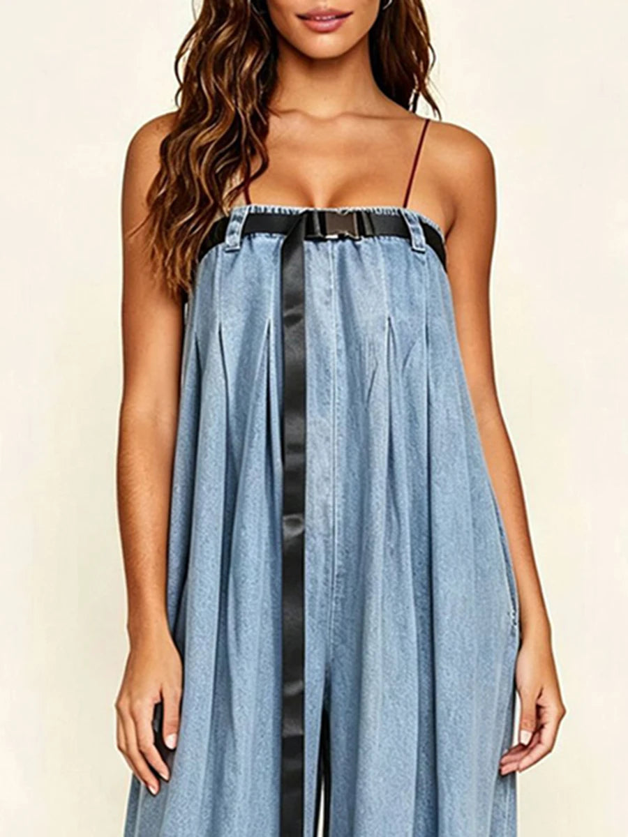 The Sienna Strapless Pockets Wide-Leg Jumpsuit