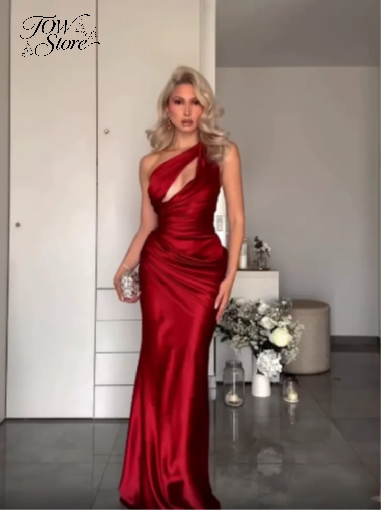 The Seraphine One-Shoulder Satin Maxi Dress from the Celebration Edit at Lavishly Me