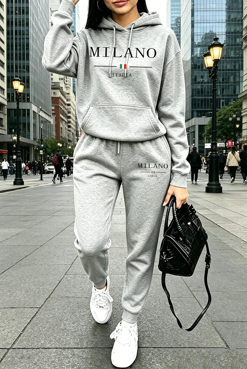 The Uptown Hooded Jogger Set hooded two-piece jogging suit from Lavishly Me