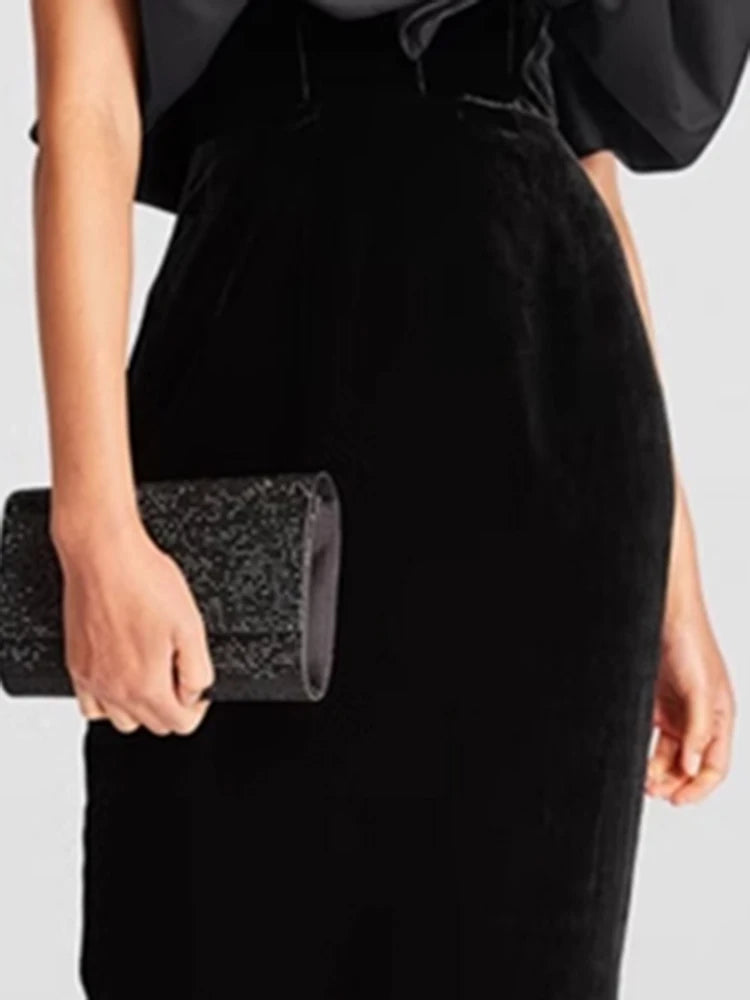 The Freya Diagonal-Neck Backless Dress in BLACK | Lavishly Me