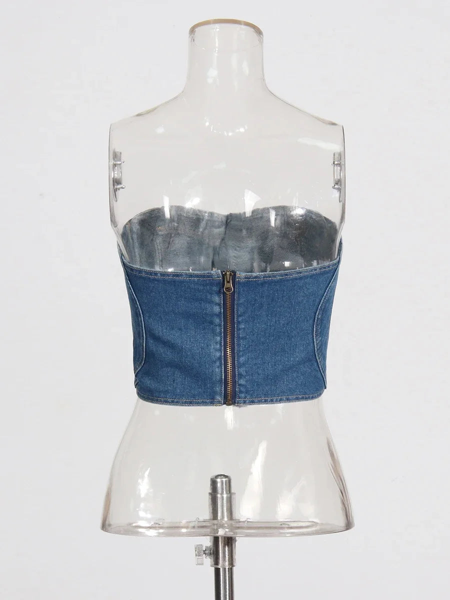 The Arielle Denim Vest & Wide-Leg Set in BLUEPANT | Lavishly Me