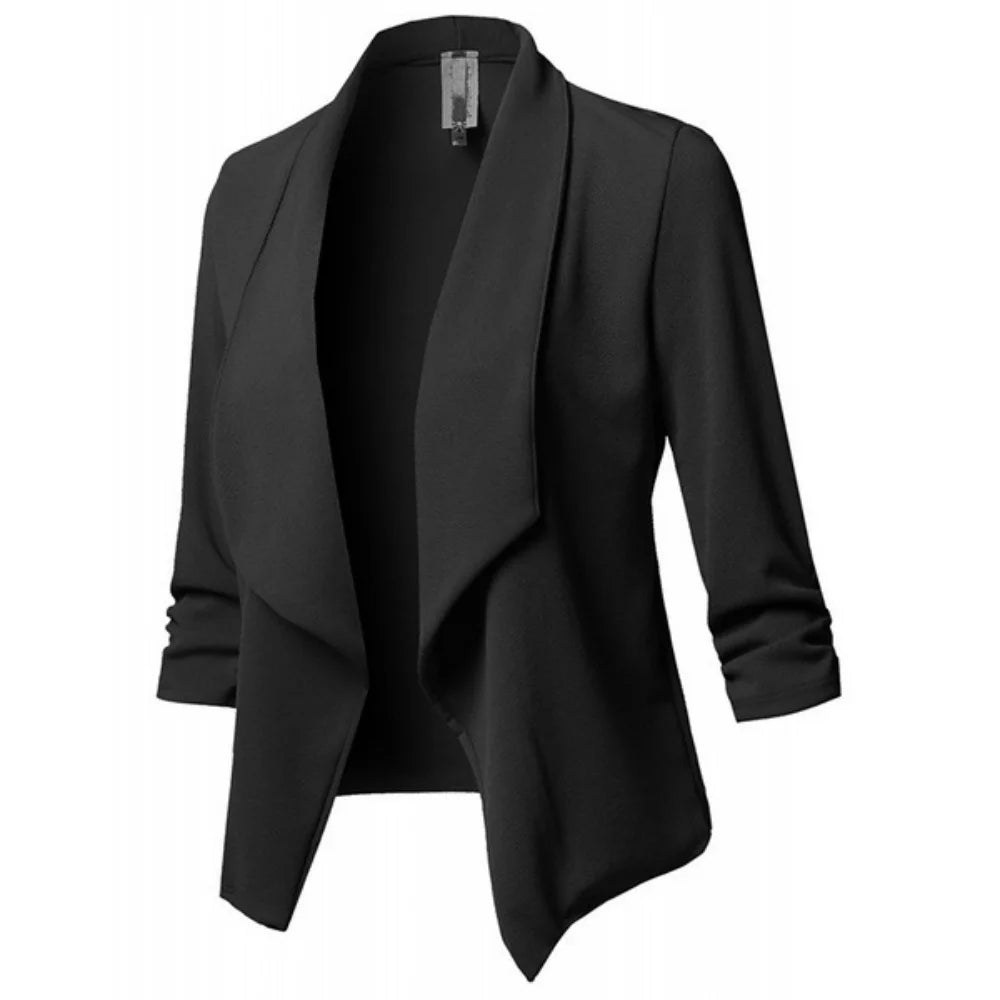 The Arden Ruched Asymmetrical Blazer from the Boss Energy at Lavishly Me