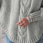The Yasmin Knit Curve Sweater in Lake Blue | Lavishly Me