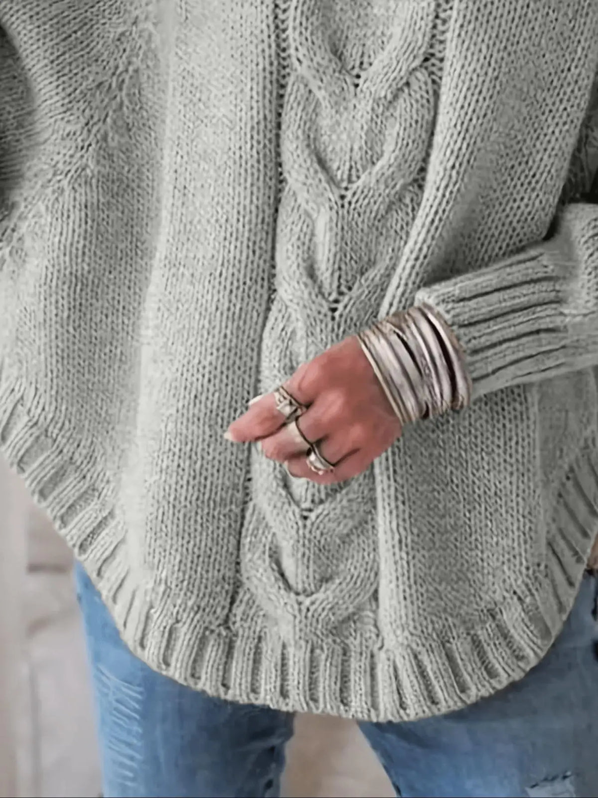 The Yasmin Knit Curve Sweater in Lake Blue | Lavishly Me