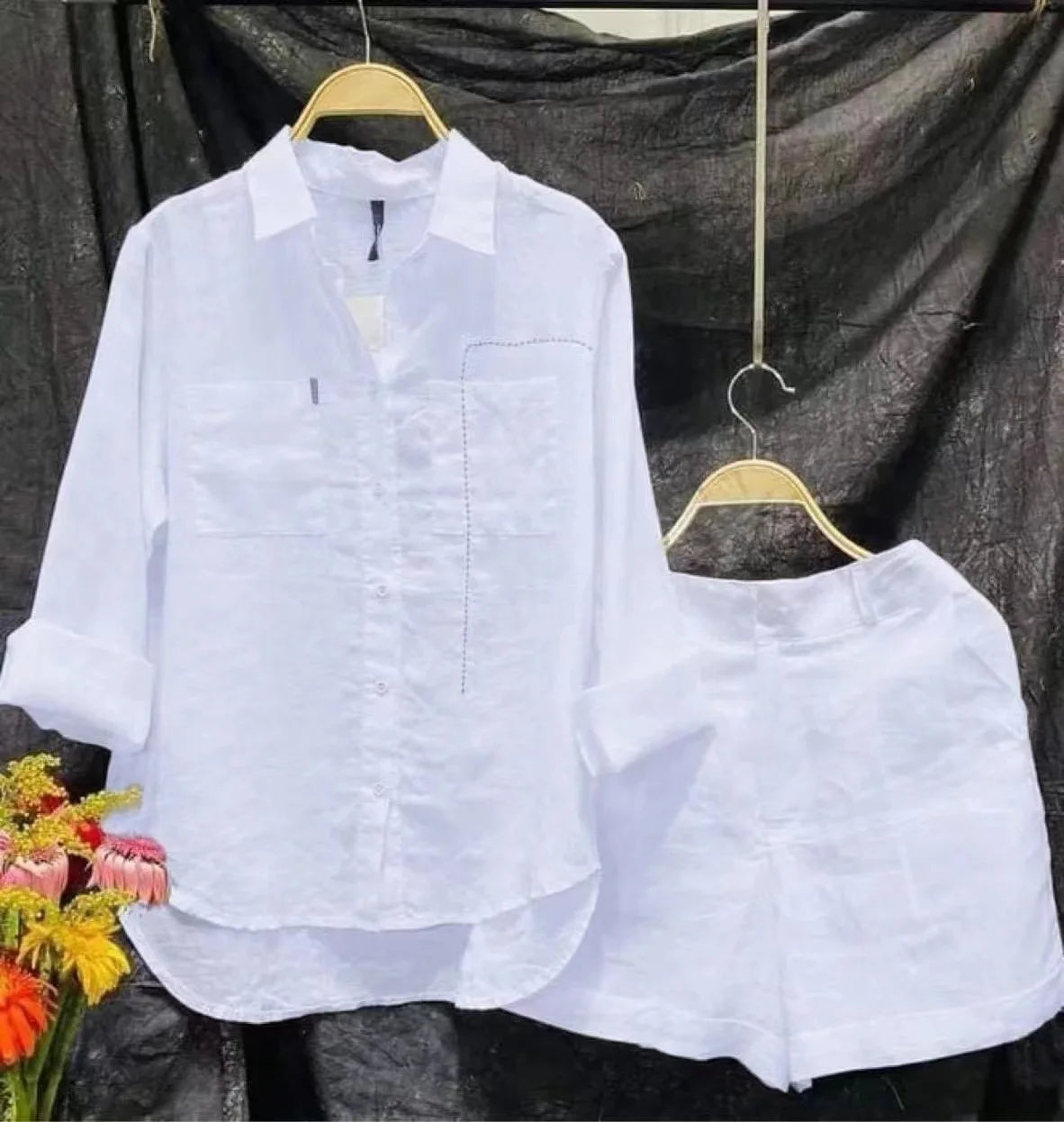 The Whitehaven Linen Shirt Set
