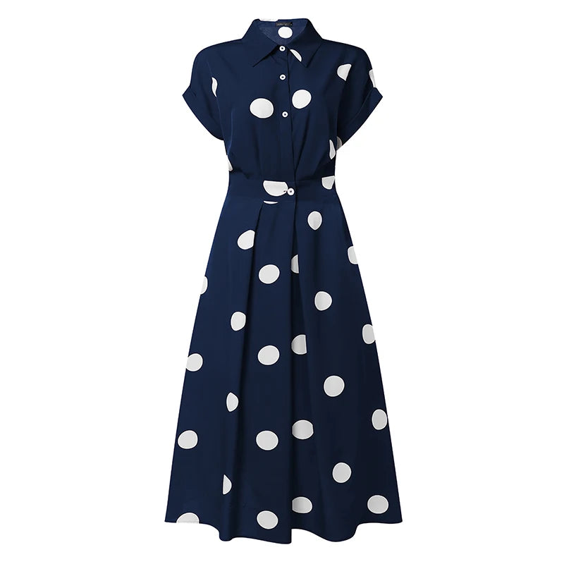 The Paloma Polka-Dot Shirt Dress in S | Lavishly Me