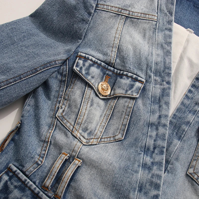 The Aurelia Button,Pockets,Lace-Up Statement Look