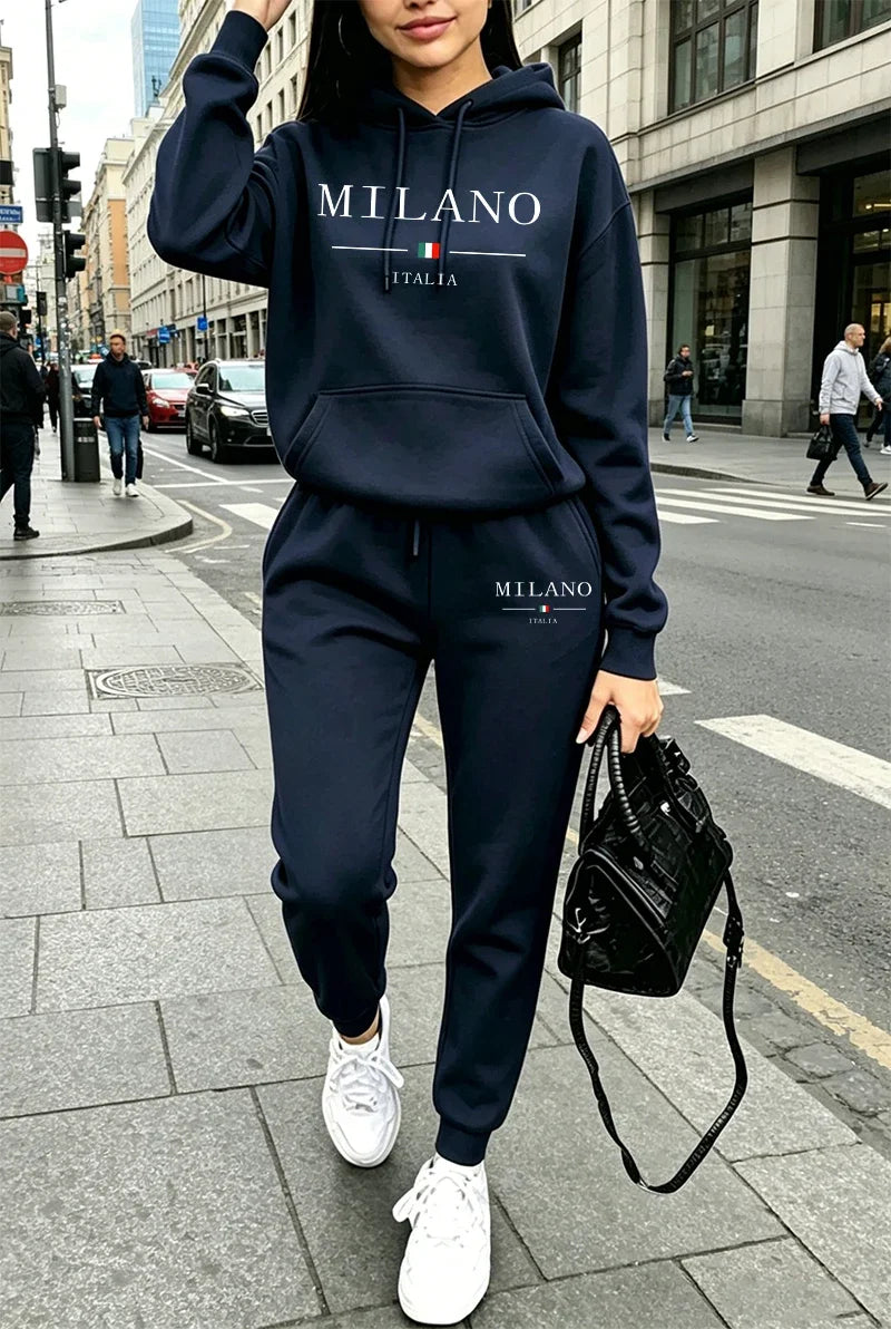 The Uptown Hooded Jogger Set hooded two-piece jogging suit from Lavishly Me