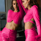 Angeliki Feathered  Top and Mini SKirt