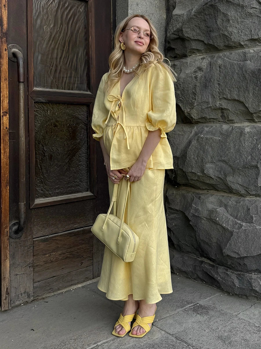 The Savannah Cotton Skirt Set