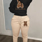 The Leona Bear Print Hooded Luxe Lounge Set