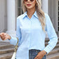 The Noelle Button Broadcloth Statement Blouse