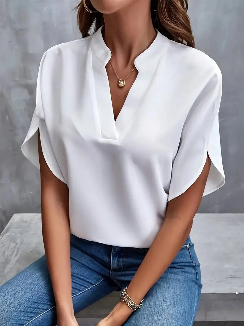 The Camille V-Neck Blouse from the Everyday Luxe at Lavishly Me
