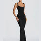 The Sienna Pleated Maxi Dress in short black | Lavishly Me
