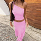 The Solène Pleated Off-Shoulder Skirt Set from the Soft & Sophisticated at Lavishly Me