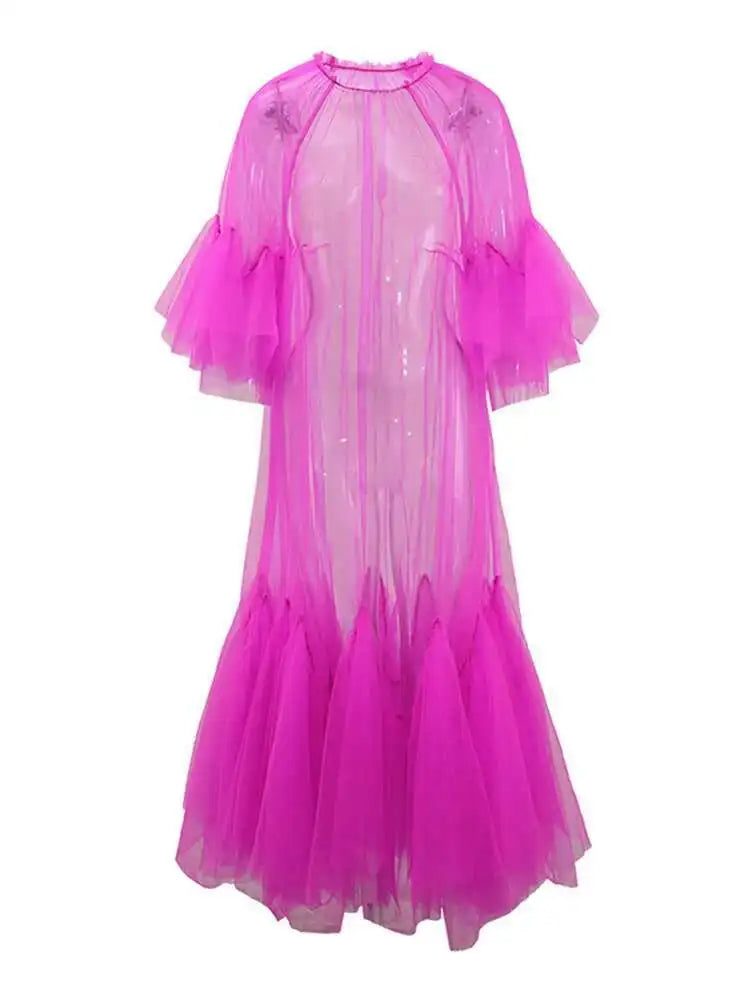 The Monaco Mesh Panel Maxi Dress from the Soft & Sophisticated at Lavishly Me