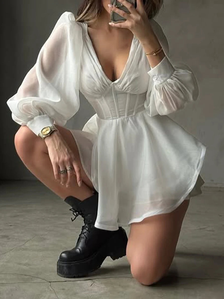 The Valencia Deep-V Dress