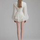 The Rosamund Ruffle Appliqué Mini Dress from the Celebration Edit at Lavishly Me