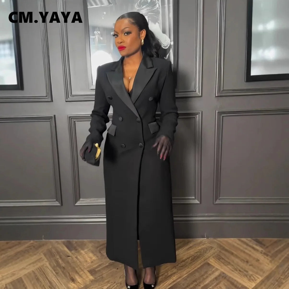 The Juliette Double-Breasted Maxi Dress in Black | Lavishly Me