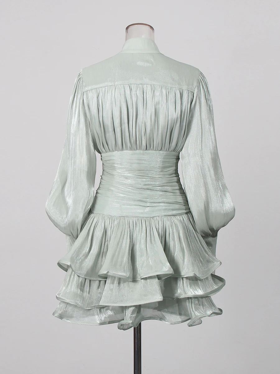 The Emerald Élan Ruffle Dress