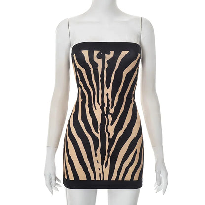 The Zuri Zebra Strapless Mini Dress | Lavishly Me