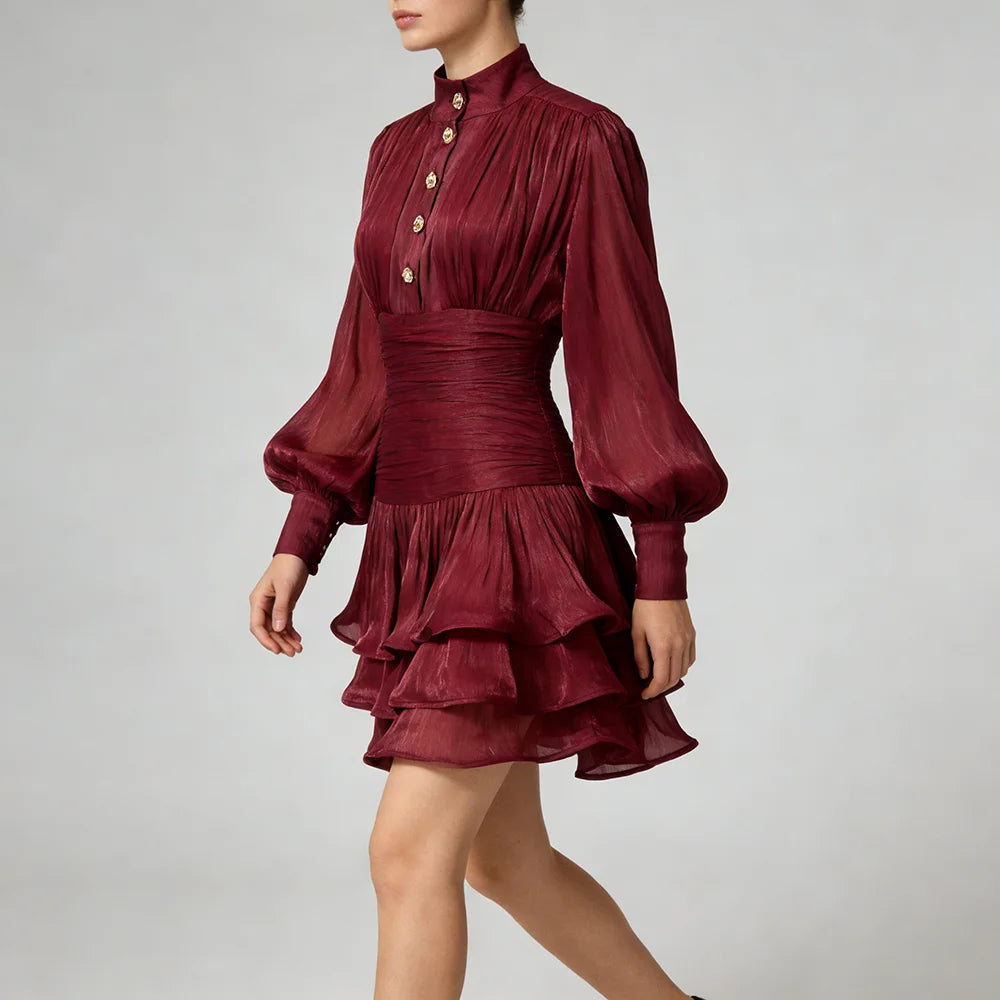 The Valentina French Pleated Dress in GREEN | Lavishly Me
