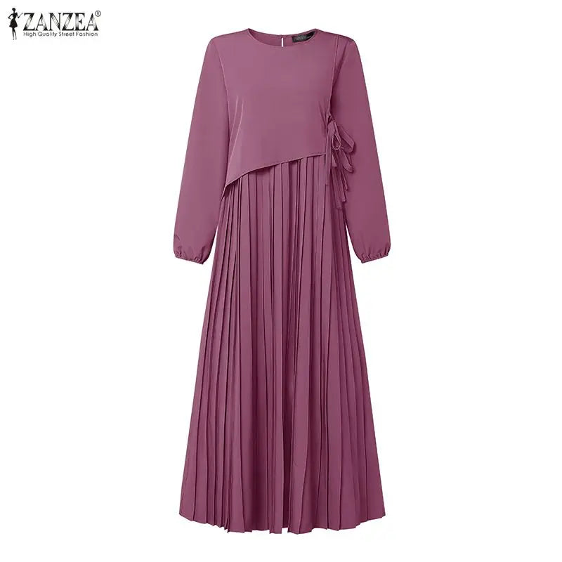 The Elara Pleated A-Line Maxi Dress from the Boss Energy at Lavishly Me