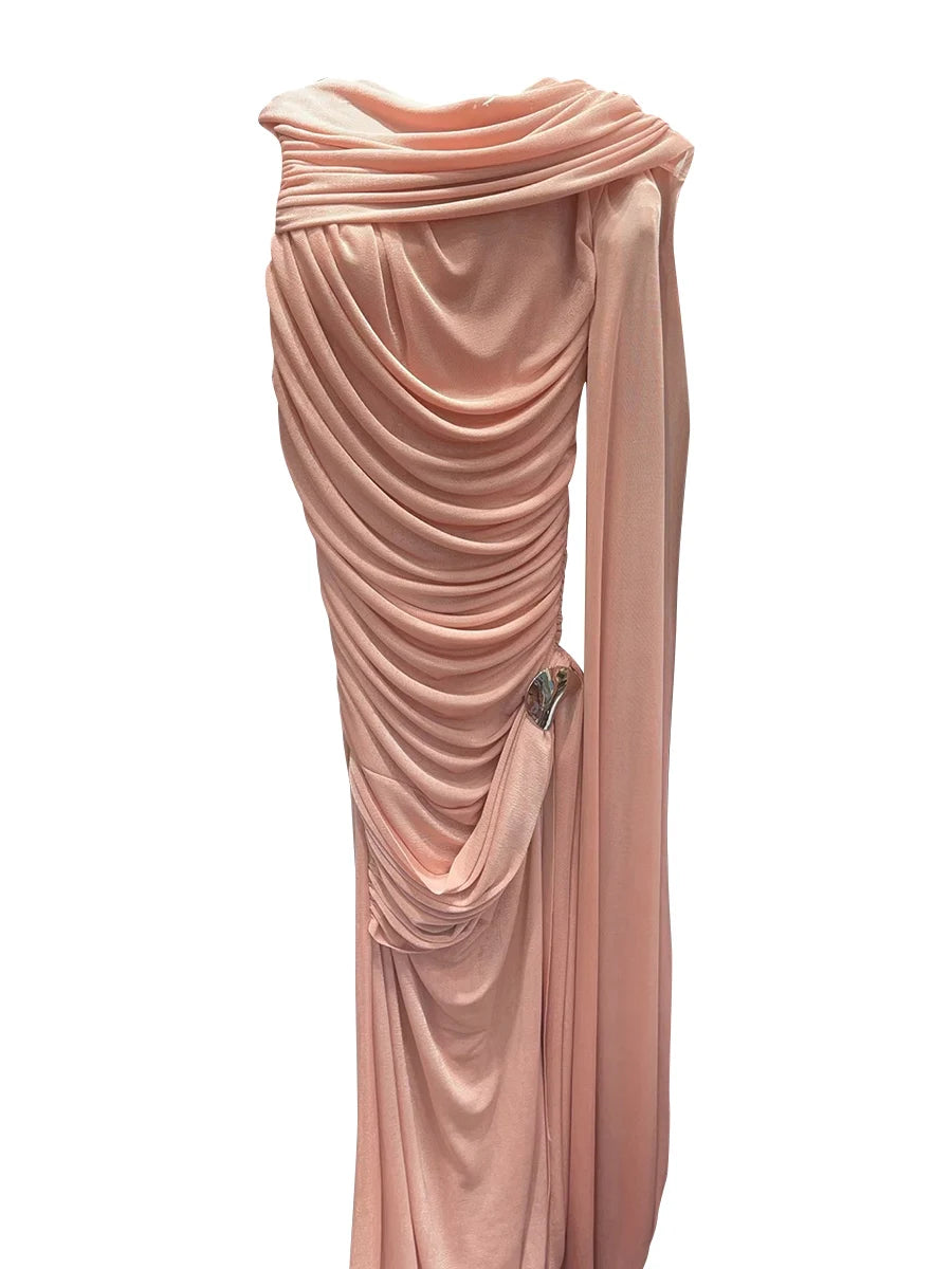 The Honor French Pleated Dress in PINK | Lavishly Me