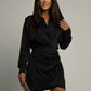 The Rosé Satin Shirt Dress