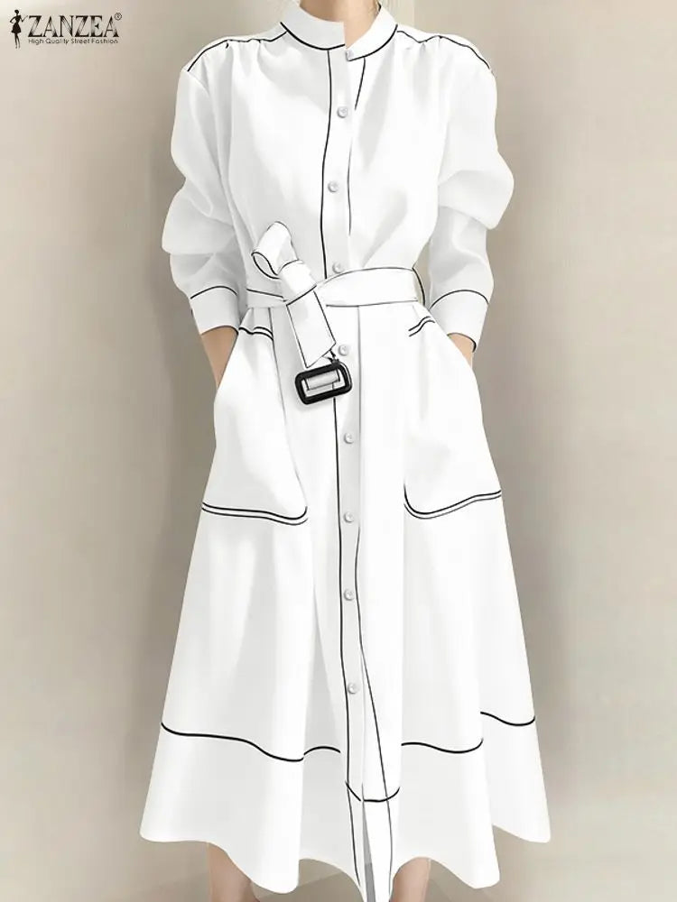 The Wren Belted Shirt Midi Dress in S | Lavishly Me