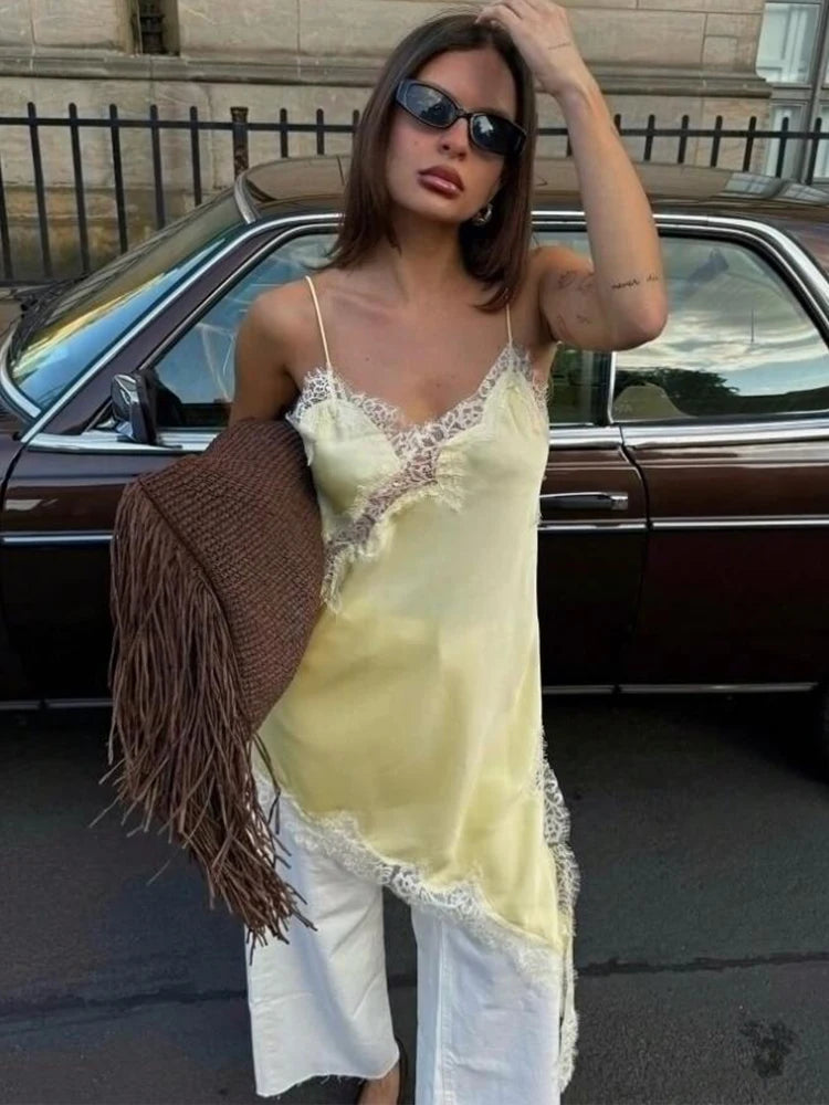 The Amélie Lace Satin Mini Dress