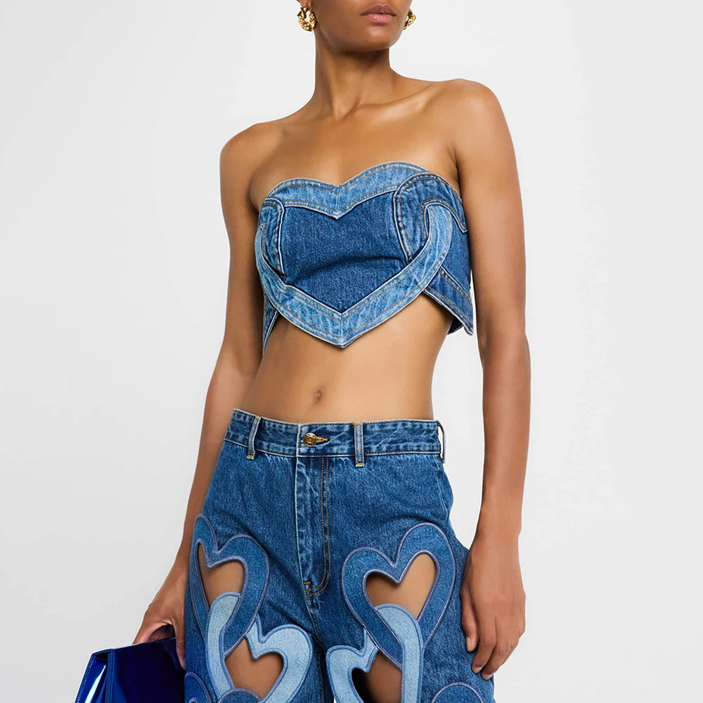 The Arielle Denim Vest & Wide-Leg Set in BLUEVEST | Lavishly Me