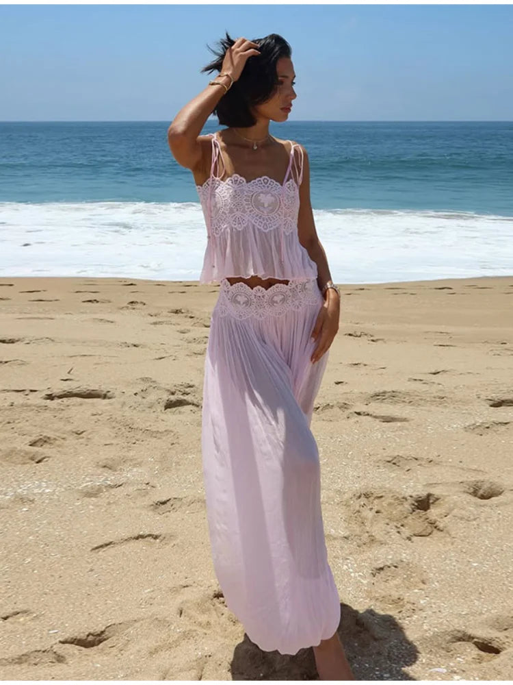 The Amara Lace Wide-Leg Pant Set from the Everyday Luxe at Lavishly Me