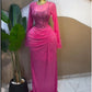 The Nyla Stacked Mesh Maxi Dress in black flower | Lavishly Me