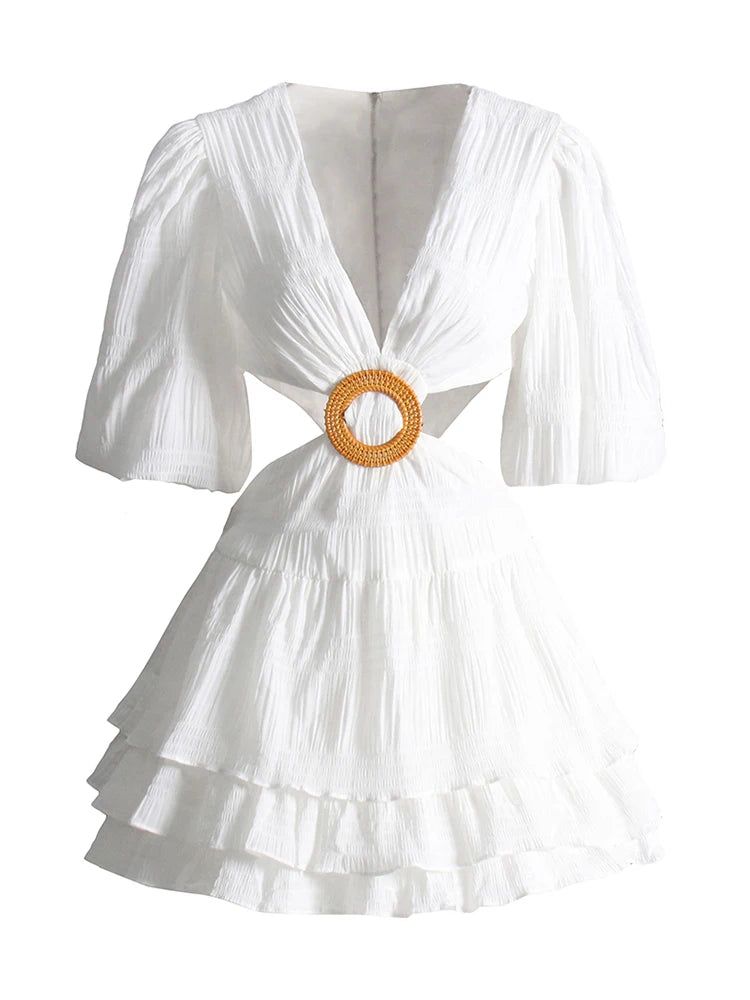 The Amora Lantern-Sleeve Dress