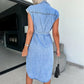 The Chelsea Tie-Waist Denim Dress