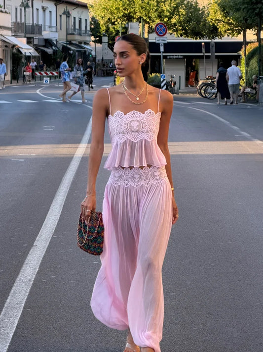 The Amara Lace Wide-Leg Pant Set from the Everyday Luxe at Lavishly Me