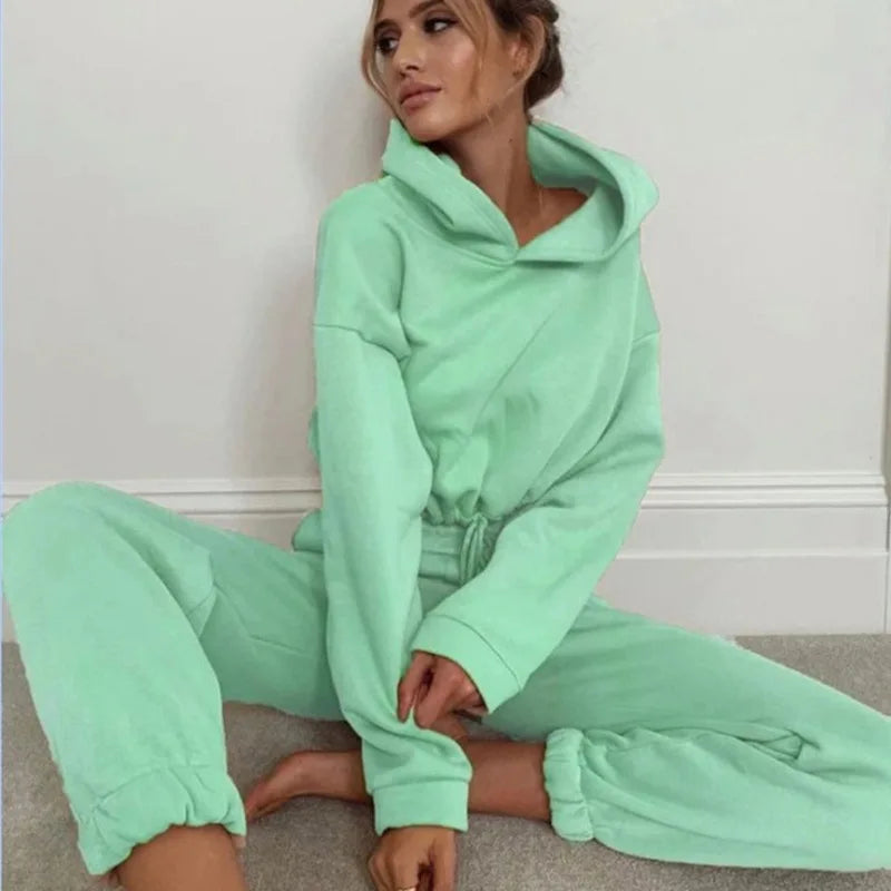 The Cloud Nine Oversized Hoodie Jogger Set hooded two-piece jogging suit from Lavishly Me