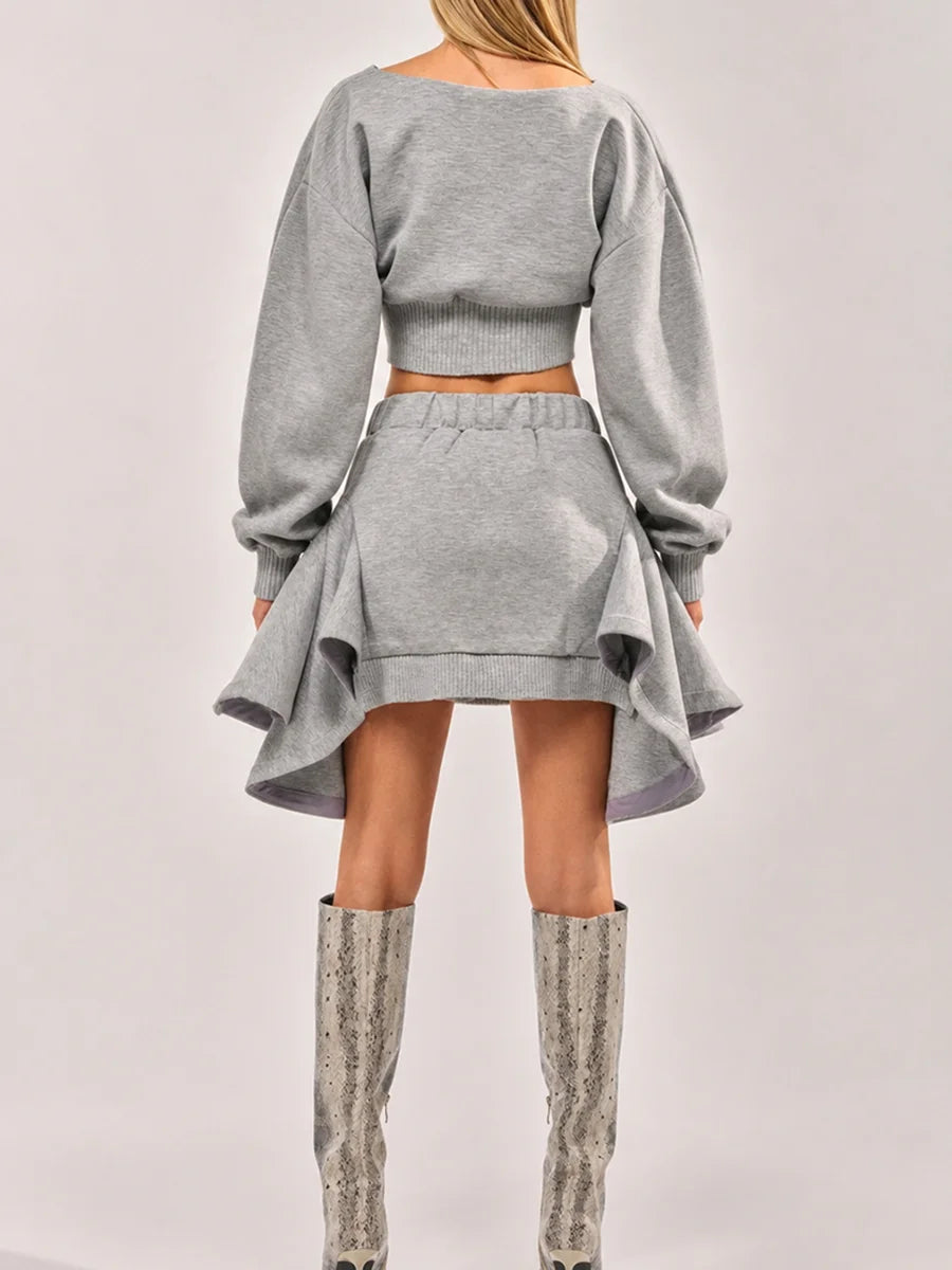 The Petra Ruffle Two-Piece Set in WHITE | Lavishly Me