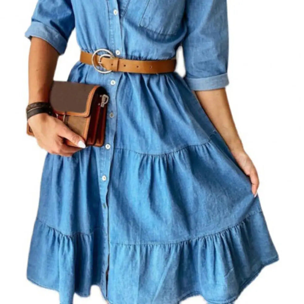 The Portofino Belted Denim Dress