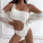 Bali Sexy Rib One Shoulder Cut Out Swimsuit