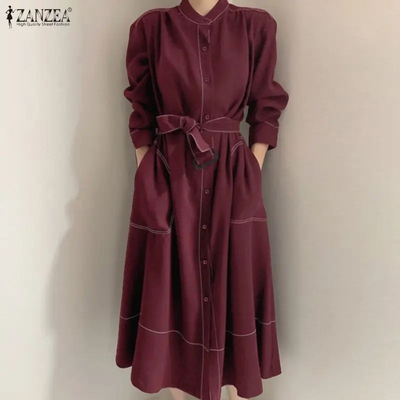 The Wren Belted Shirt Midi Dress in M | Lavishly Me