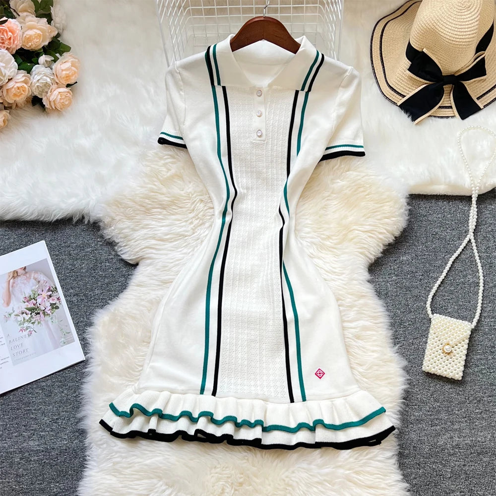 The Brielle Ruffle Knit Mini Dress | Lavishly Me
