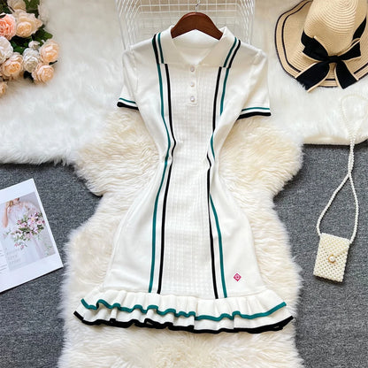 The Brielle Ruffle Knit Mini Dress | Lavishly Me