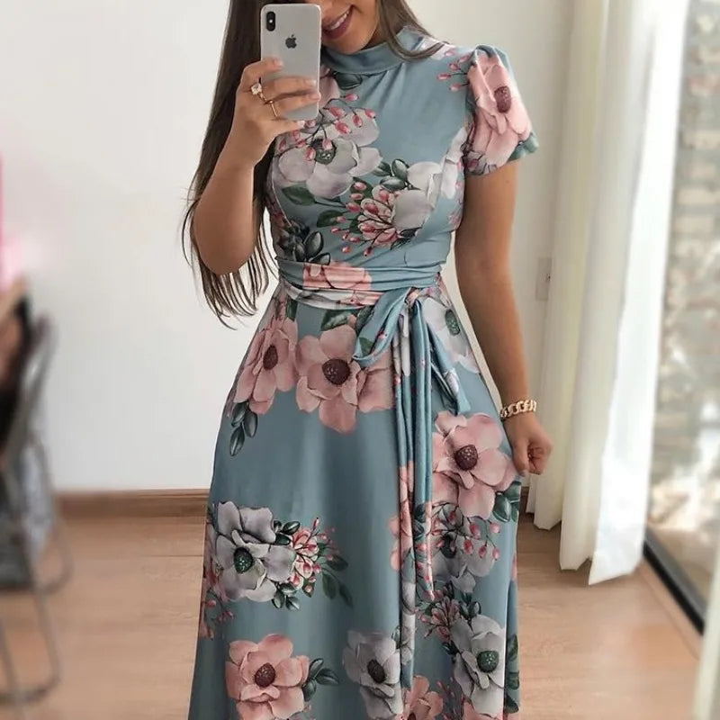 The Zola Floral Print Dress in 628-Black Short | Lavishly Me